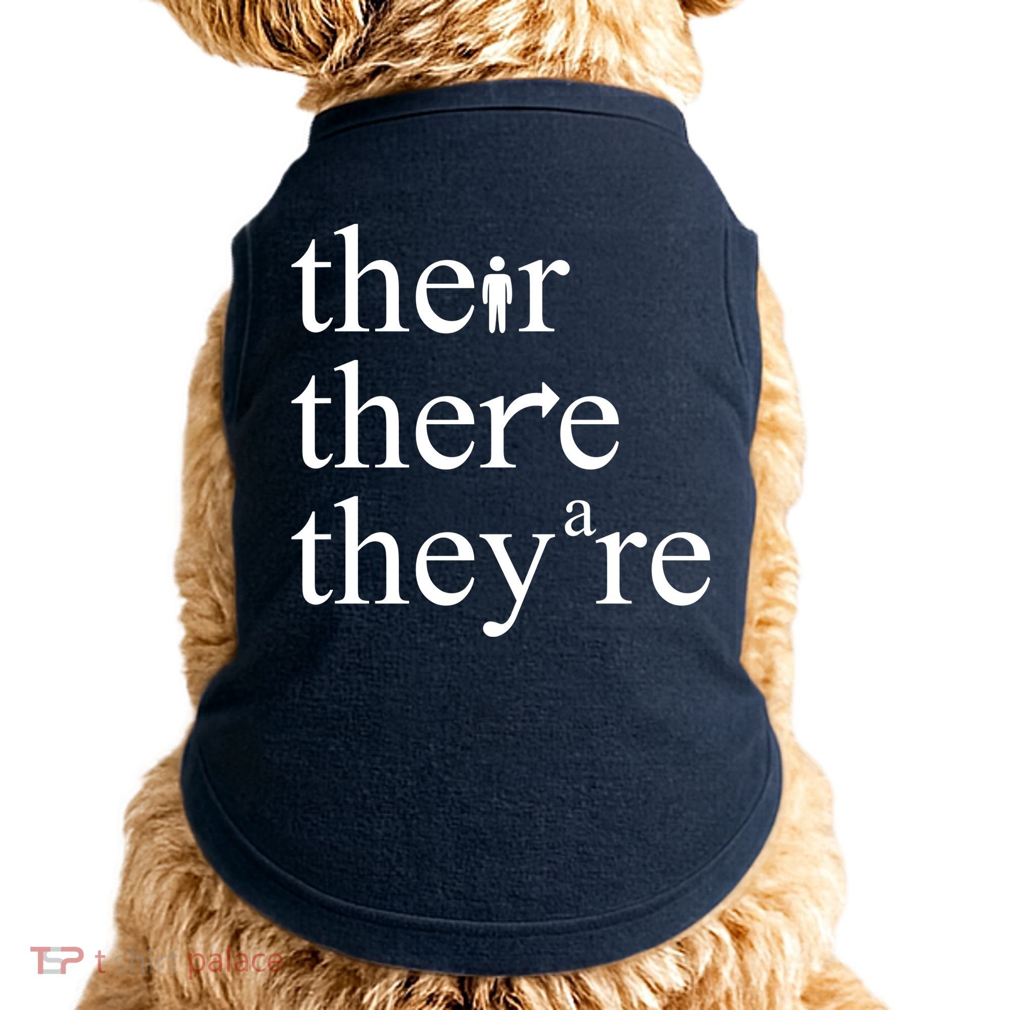 There Their They're Funny Grammar Doggie Tank