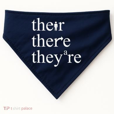 There Their They're Funny Grammar USA-Made Doggie Bandana