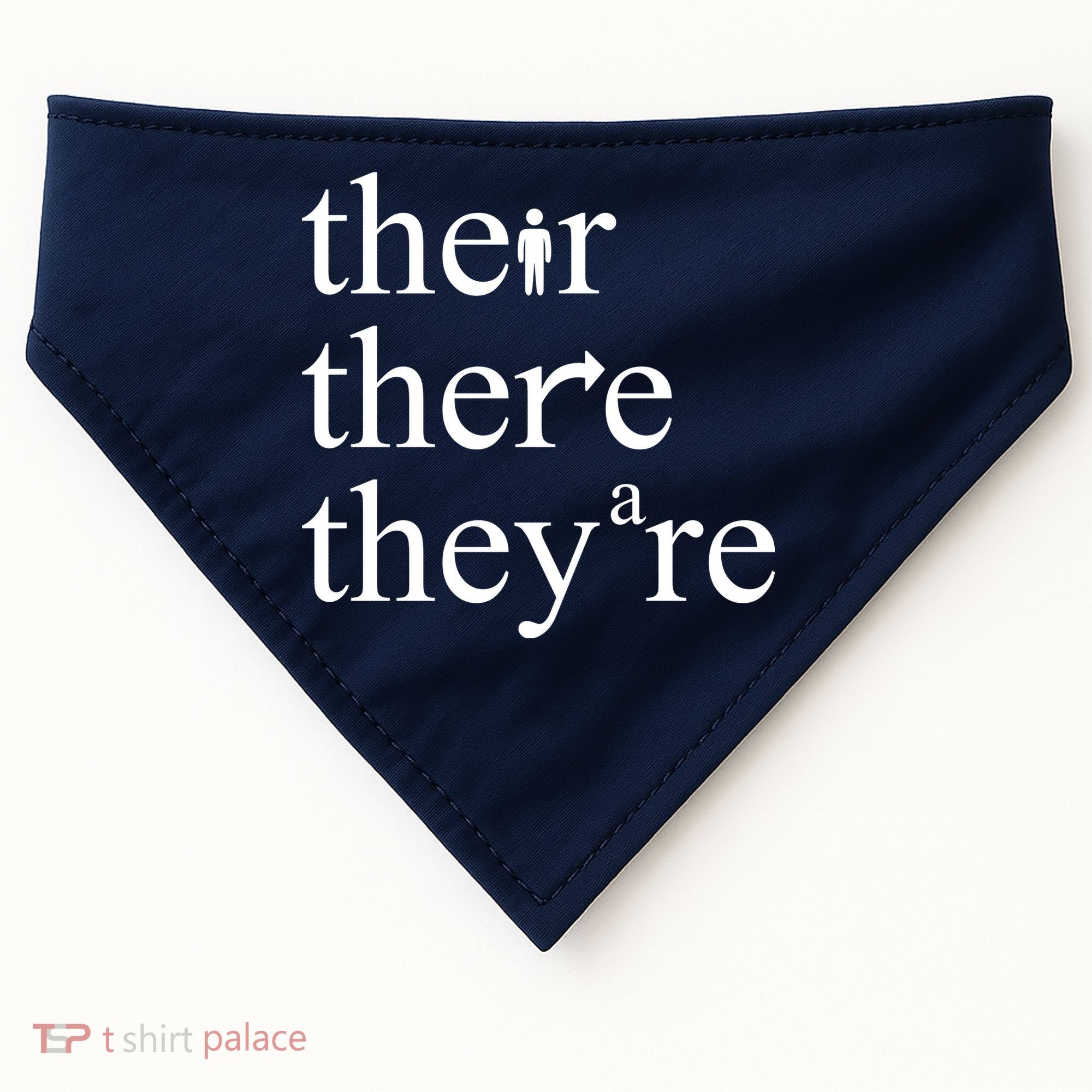 There Their They're Funny Grammar USA-Made Doggie Bandana