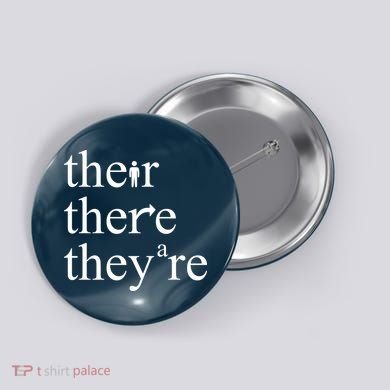 There Their They're Funny Grammar Button