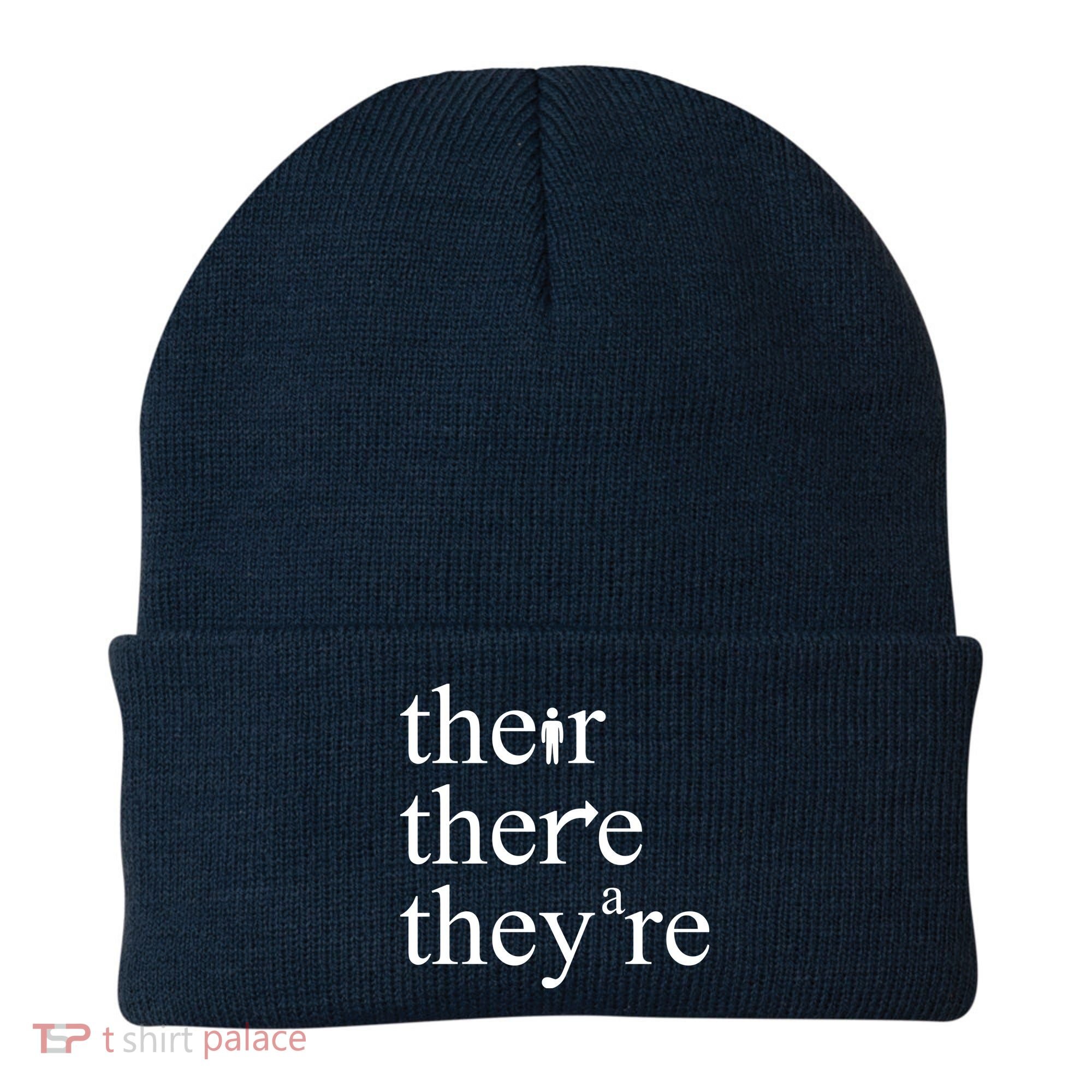There Their They're Funny Grammar Beanie