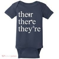 There Their They're Funny Grammar Baby Bodysuit thumb 0