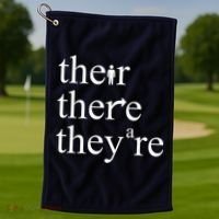 There Their They're Funny Grammar Golf Towel thumb 1
