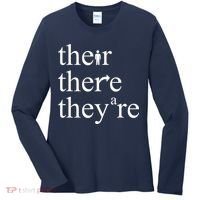 There Their They're Funny Grammar Women's Long Sleeve Shirt thumb 0