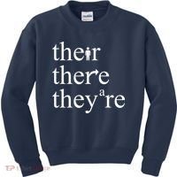 There Their They're Funny Grammar Kids Sweatshirt thumb 0
