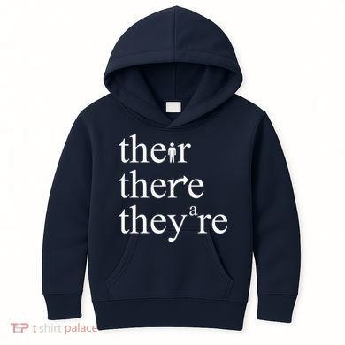 There Their They're Funny Grammar Kids Hoodie