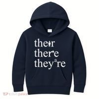 There Their They're Funny Grammar Kids Hoodie thumb 0