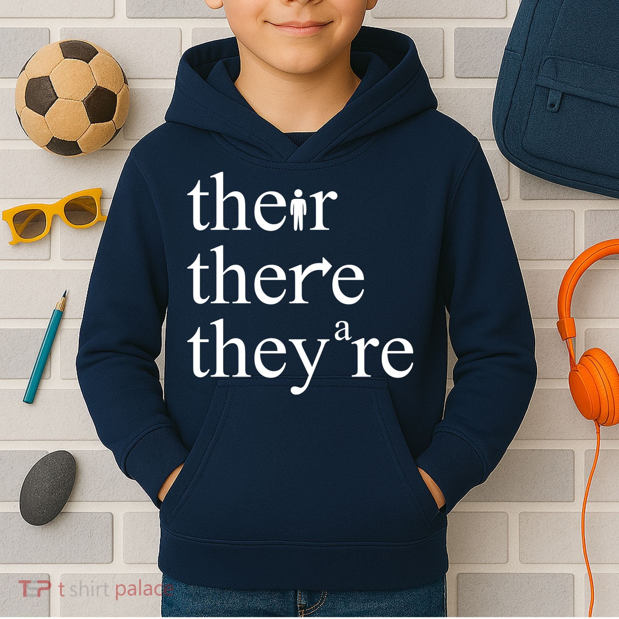 There Their They're Funny Grammar Kids Hoodie