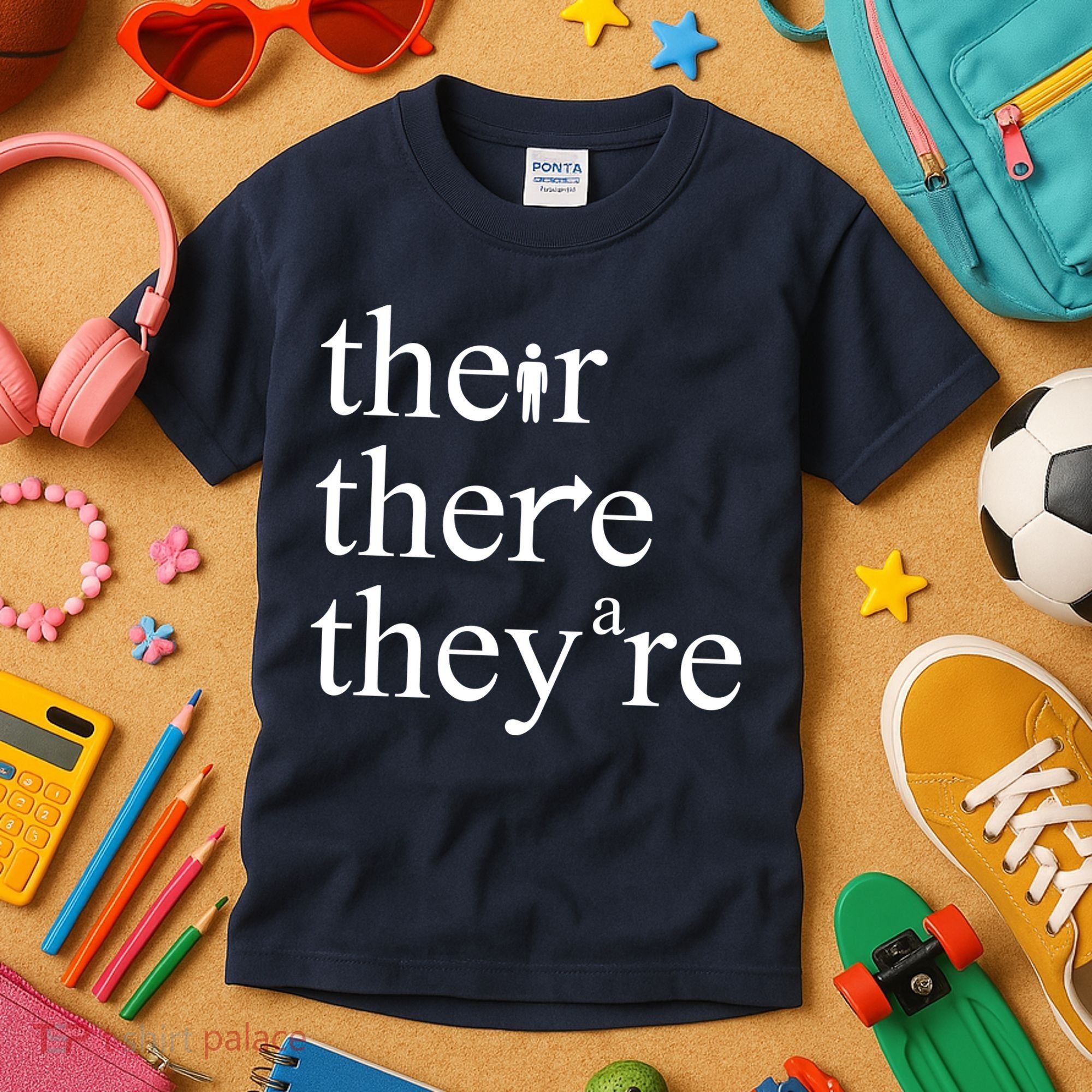 There Their They're Funny Grammar Kids T-Shirt