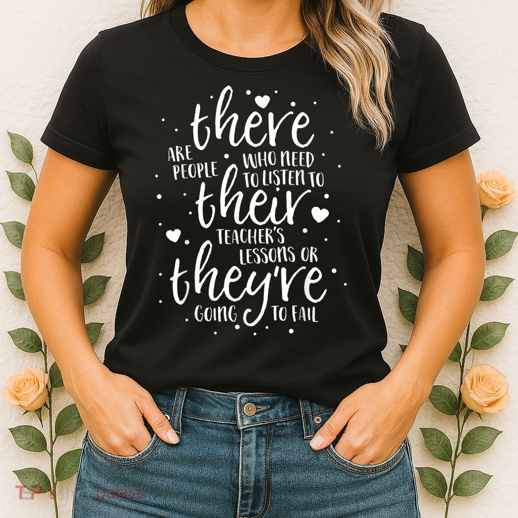 There Their They're Teacher Grammar English Reading School Women's T-Shirt