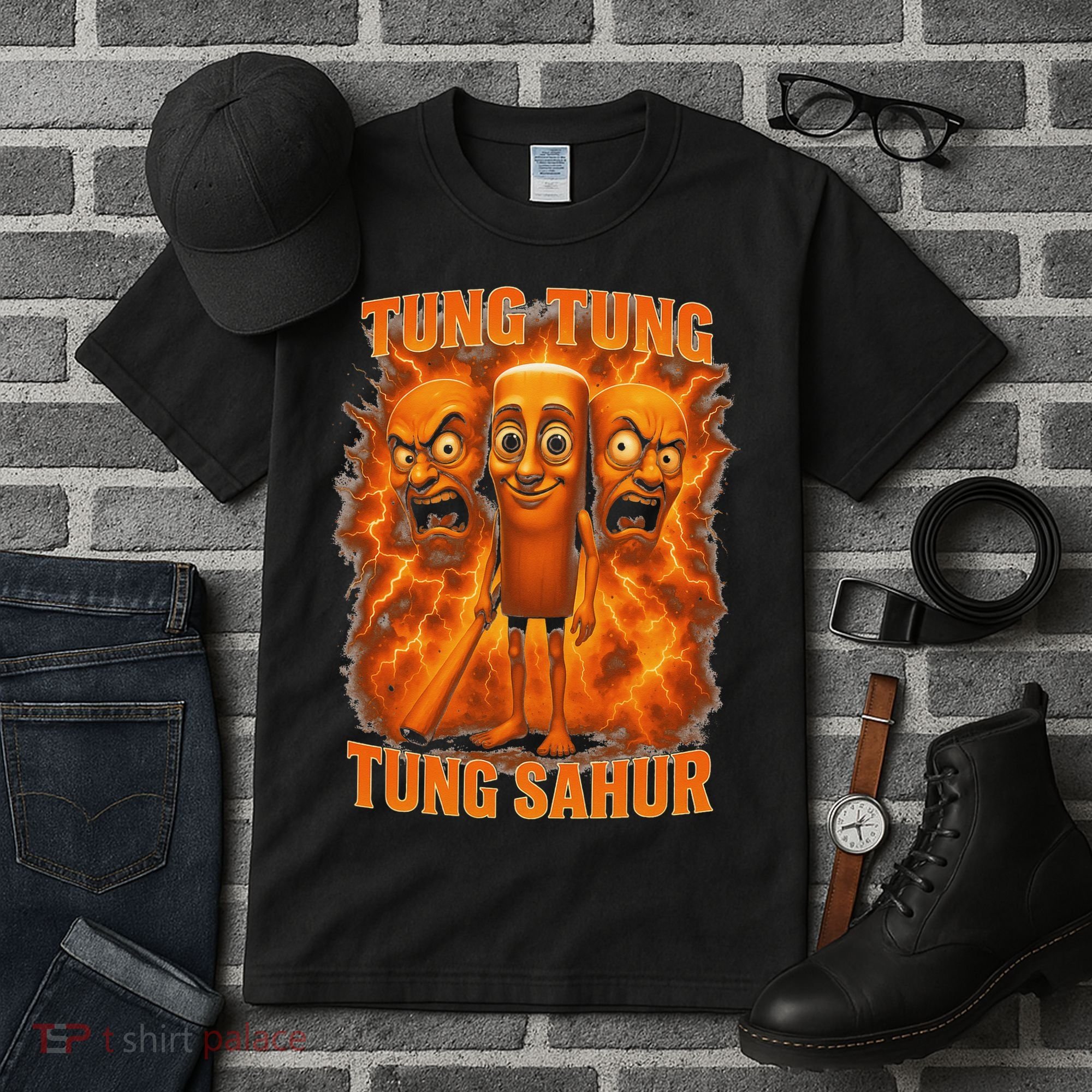 Tung Tung Tung Sahur Italian Brainrot Meme Bootleg Gift Tall T-Shirt