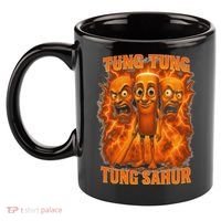 Tung Tung Tung Sahur Italian Brainrot Meme Bootleg Gift 11oz C Handle Ceramic Mug thumb 2