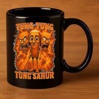 Tung Tung Tung Sahur Italian Brainrot Meme Bootleg Gift 11oz C Handle Ceramic Mug thumb 3