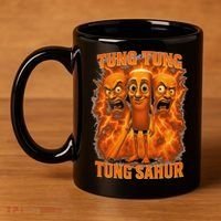 Tung Tung Tung Sahur Italian Brainrot Meme Bootleg Gift 11oz C Handle Ceramic Mug thumb 4