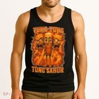 Tung Tung Tung Sahur Italian Brainrot Meme Bootleg Gift Tank Top thumb 3