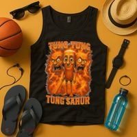 Tung Tung Tung Sahur Italian Brainrot Meme Bootleg Gift Tank Top thumb 4
