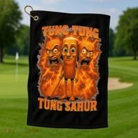 Tung Tung Tung Sahur Italian Brainrot Meme Bootleg Gift Golf Towel thumb 1