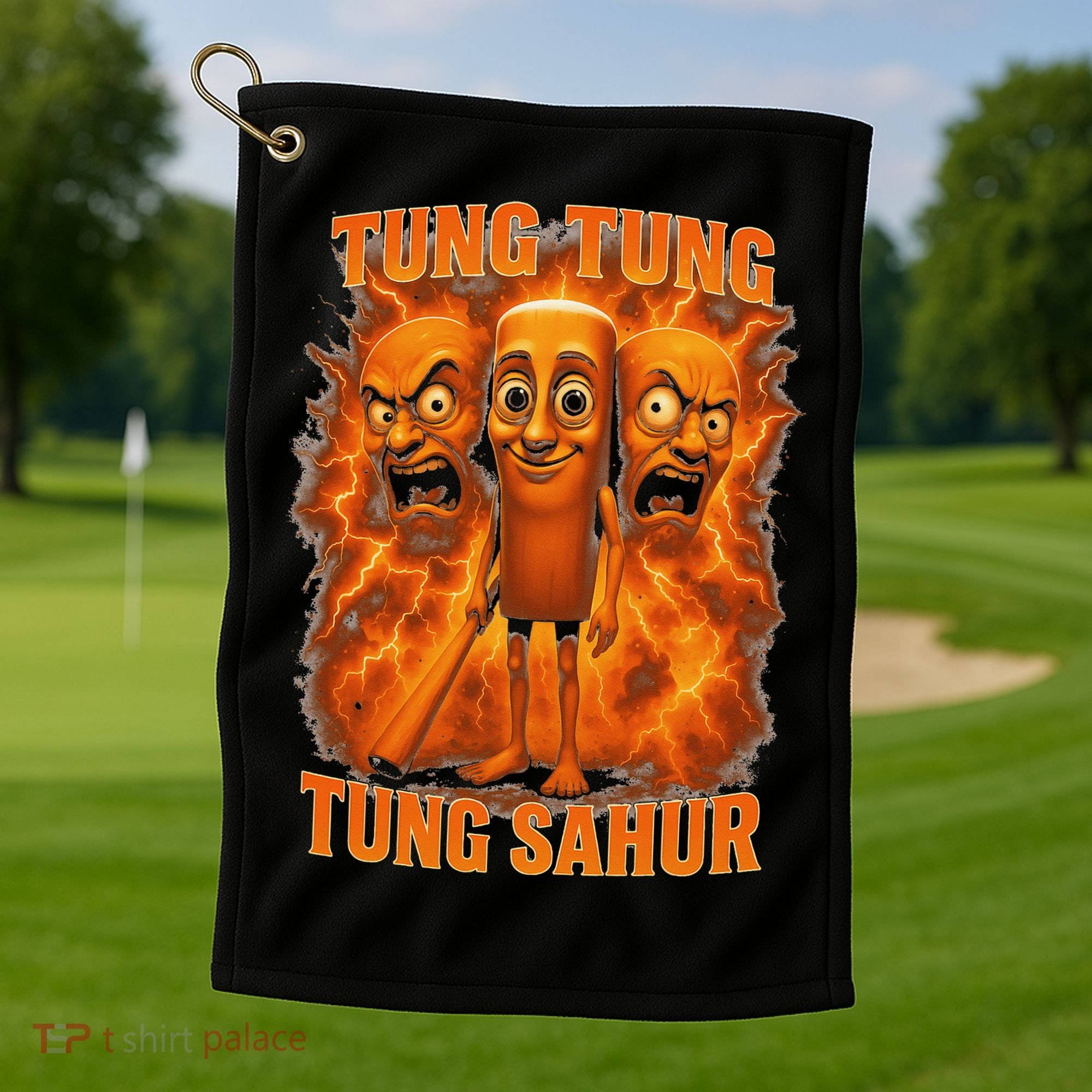 Tung Tung Tung Sahur Italian Brainrot Meme Bootleg Gift Golf Towel