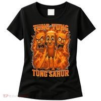 Tung Tung Tung Sahur Italian Brainrot Meme Bootleg Gift Women's T-Shirt thumb 0