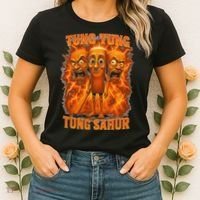 Tung Tung Tung Sahur Italian Brainrot Meme Bootleg Gift Women's T-Shirt thumb 2