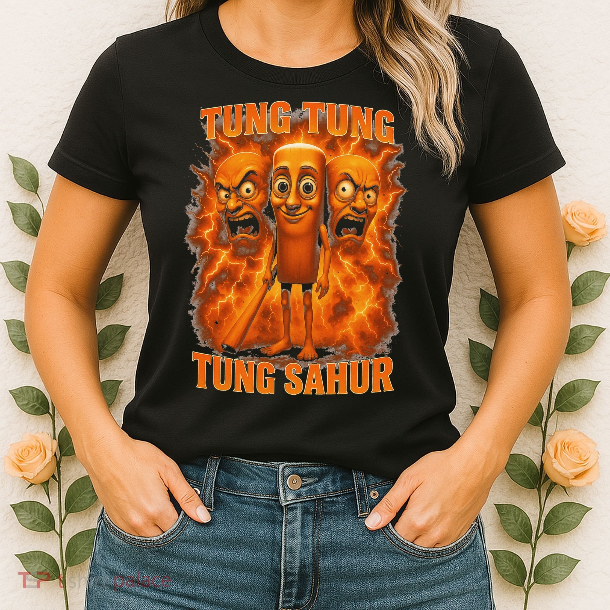 Tung Tung Tung Sahur Italian Brainrot Meme Bootleg Gift Women's T-Shirt