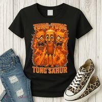 Tung Tung Tung Sahur Italian Brainrot Meme Bootleg Gift Women's T-Shirt thumb 3