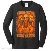 Tung Tung Tung Sahur Italian Brainrot Meme Bootleg Gift Kids Long Sleeve Shirt thumb 0