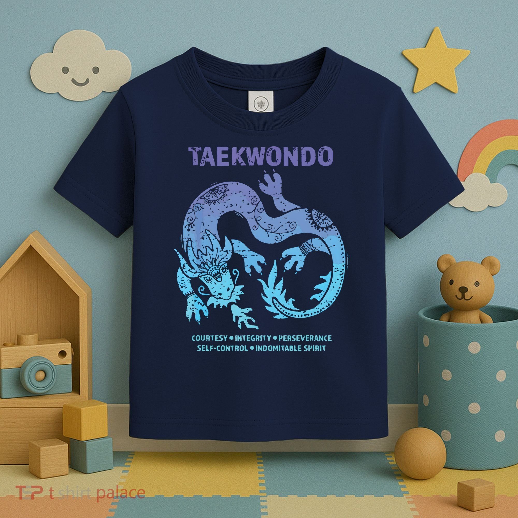 Taekwondo TKD Tae Kwon Do Dragon Art Martial Arts Graphic Toddler T-Shirt