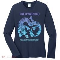 Taekwondo TKD Tae Kwon Do Dragon Art Martial Arts Graphic Women's Long Sleeve Shirt thumb 0