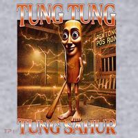 Tung Tung Tung Sahur Funny Brainrot Meme Italian Women's Racerback Cropped Tank thumb 2