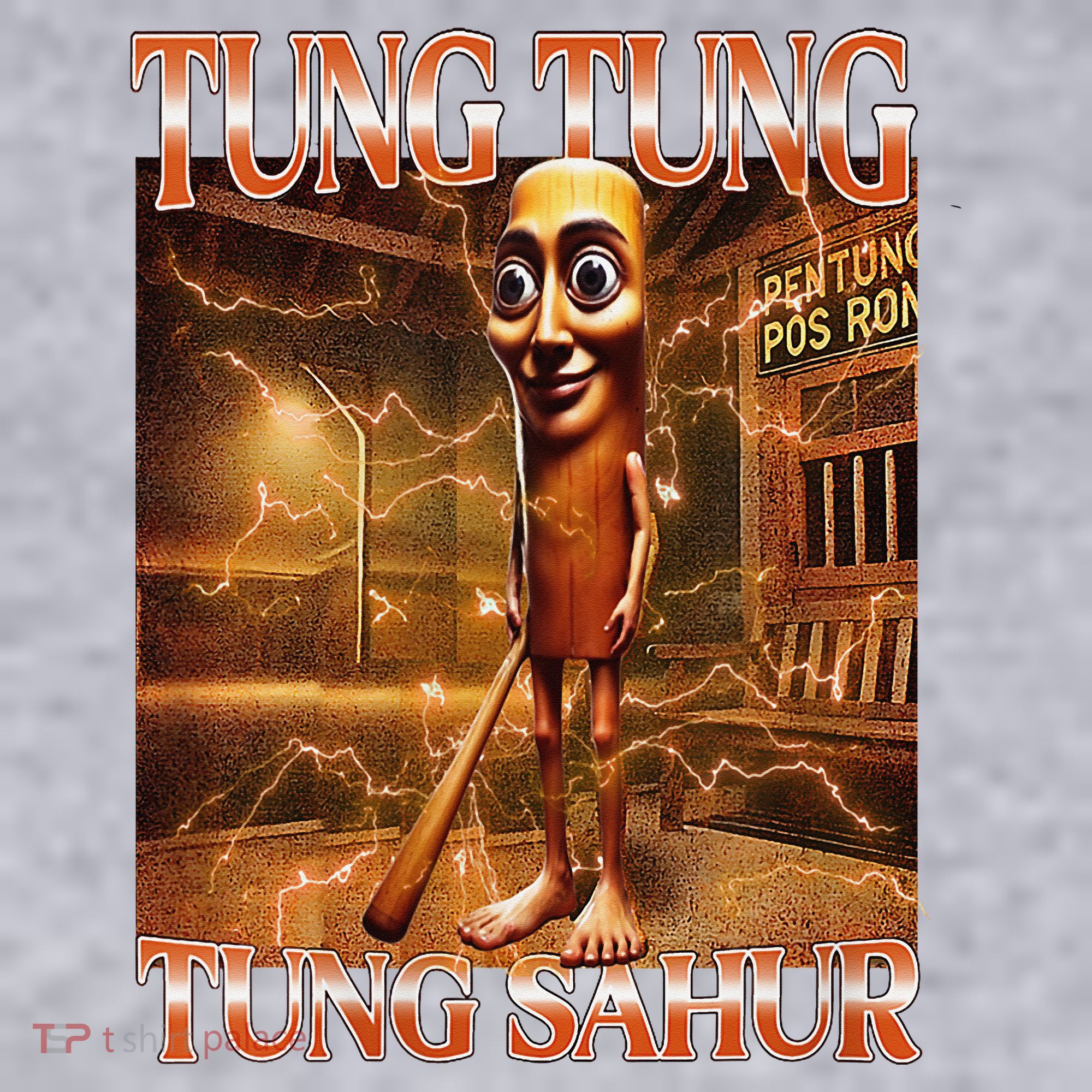 Tung Tung Tung Sahur Funny Brainrot Meme Italian Women's Racerback Cropped Tank