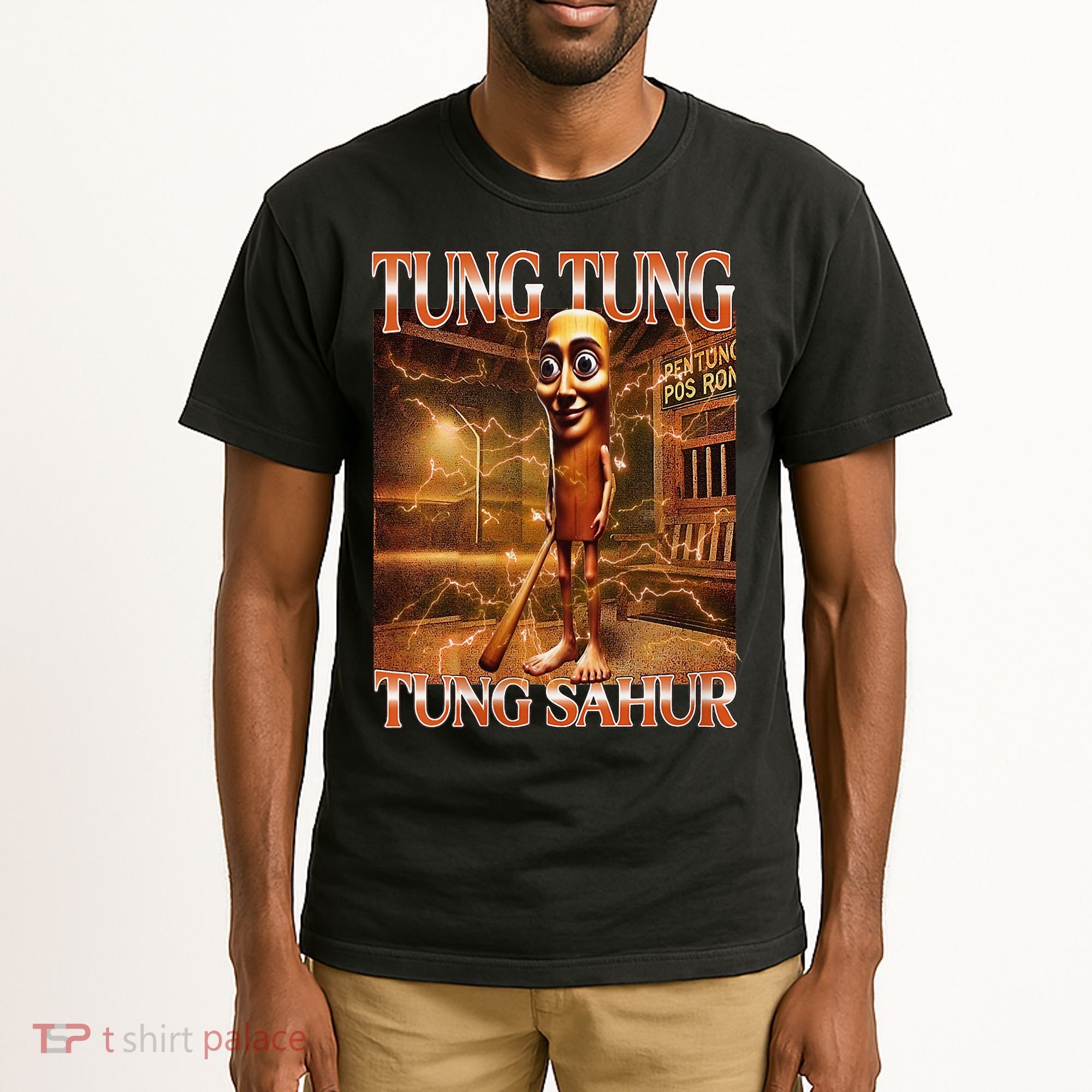 Tung Tung Tung Sahur Funny Brainrot Meme Italian Tall T-Shirt