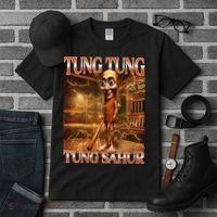 Tung Tung Tung Sahur Funny Brainrot Meme Italian Tall T-Shirt thumb 3