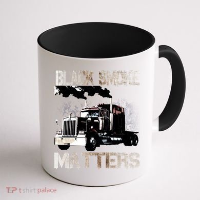 Trucker Tractor Trailer 18 Wheeler Design Gift Coffee Mug back