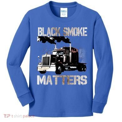 Trucker Tractor Trailer 18 Wheeler Design Gift Kids Long Sleeve Shirt