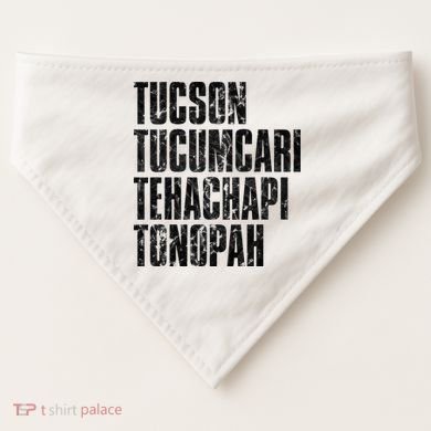 Tucson Tucumcari Tehachapi Tonapah Tourist USA-Made Doggie Bandana