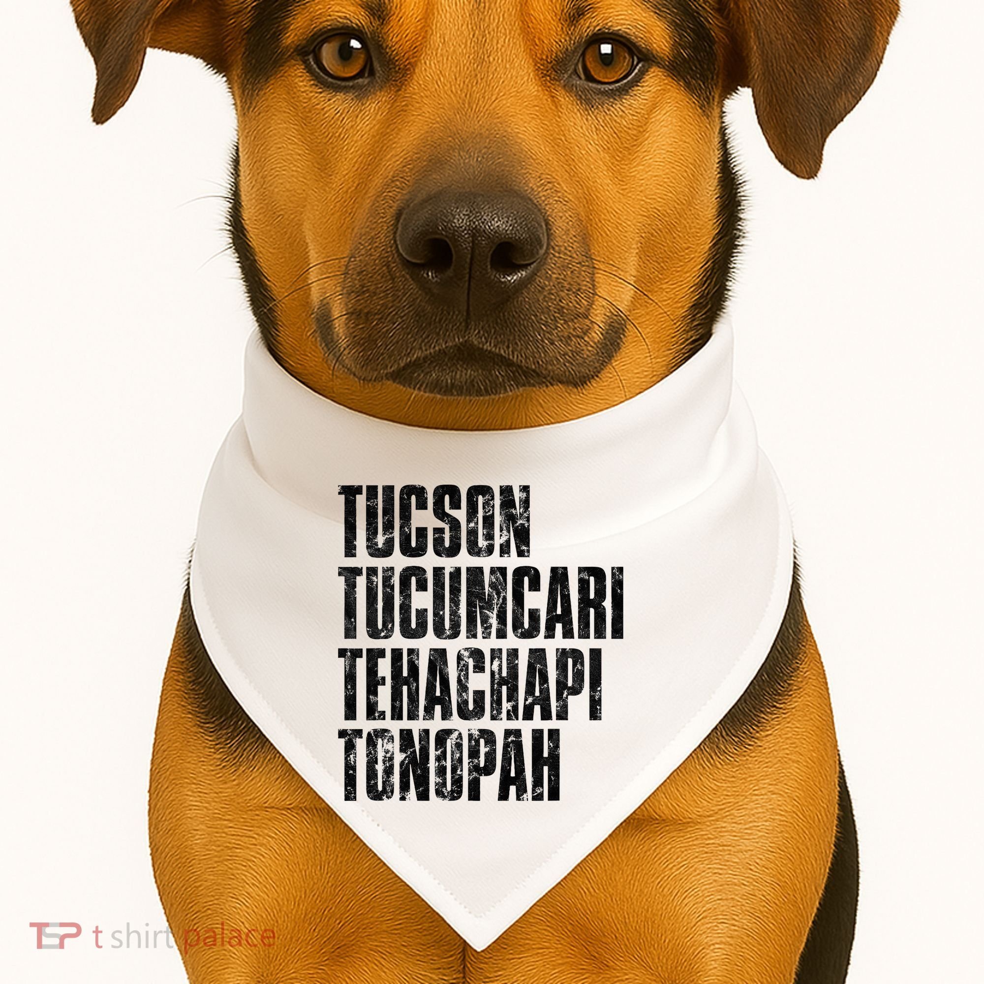 Tucson Tucumcari Tehachapi Tonapah Tourist USA-Made Doggie Bandana