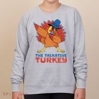 The Talkative Turkey Funny Thanksgiving Women's Sweatshirt thumb 0