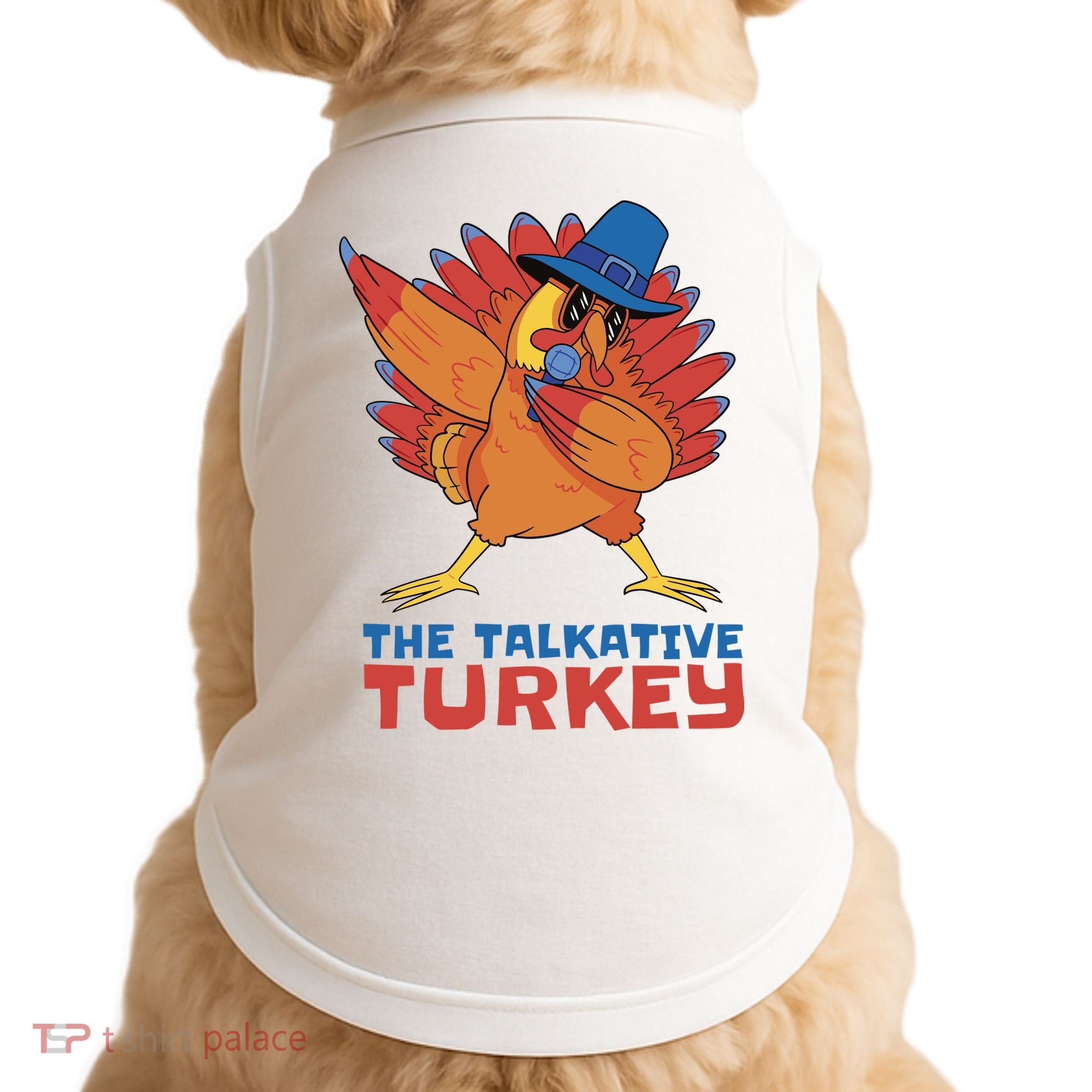 The Talkative Turkey Funny Thanksgiving Doggie Tank
