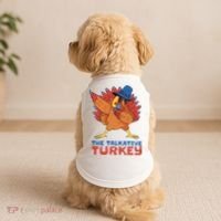 The Talkative Turkey Funny Thanksgiving Doggie Tank thumb 2