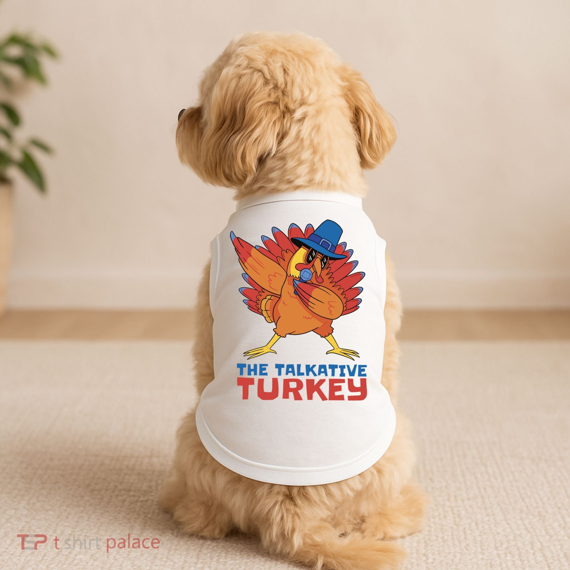 The Talkative Turkey Funny Thanksgiving Doggie Tank