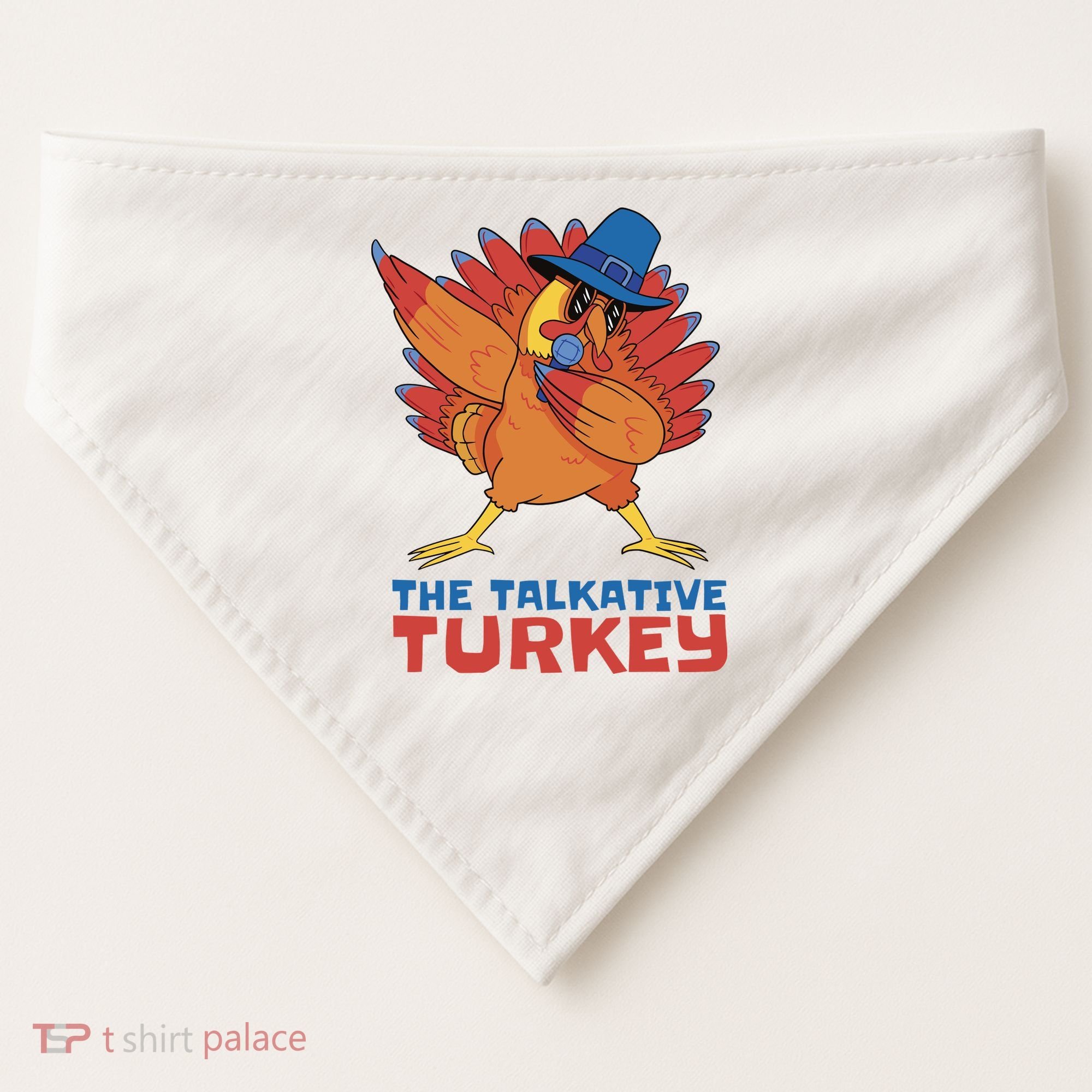 The Talkative Turkey Funny Thanksgiving USA-Made Doggie Bandana
