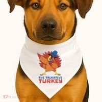 The Talkative Turkey Funny Thanksgiving USA-Made Doggie Bandana thumb 1