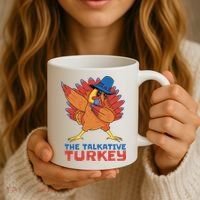 The Talkative Turkey Funny Thanksgiving Coffee Mug thumb 3