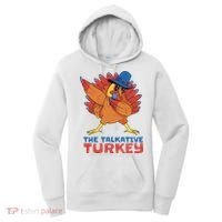 The Talkative Turkey Funny Thanksgiving Women's Hoodie thumb 0