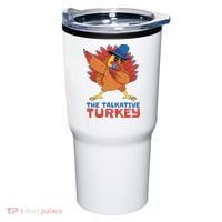 The Talkative Turkey Funny Thanksgiving Tumbler thumb 0