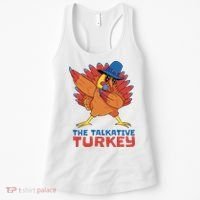The Talkative Turkey Funny Thanksgiving Women's Tank Top thumb 0