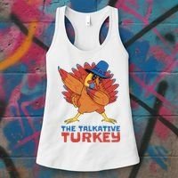 The Talkative Turkey Funny Thanksgiving Women's Tank Top thumb 3