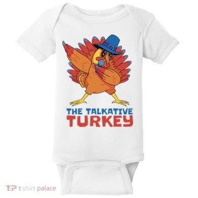 The Talkative Turkey Funny Thanksgiving Baby Bodysuit