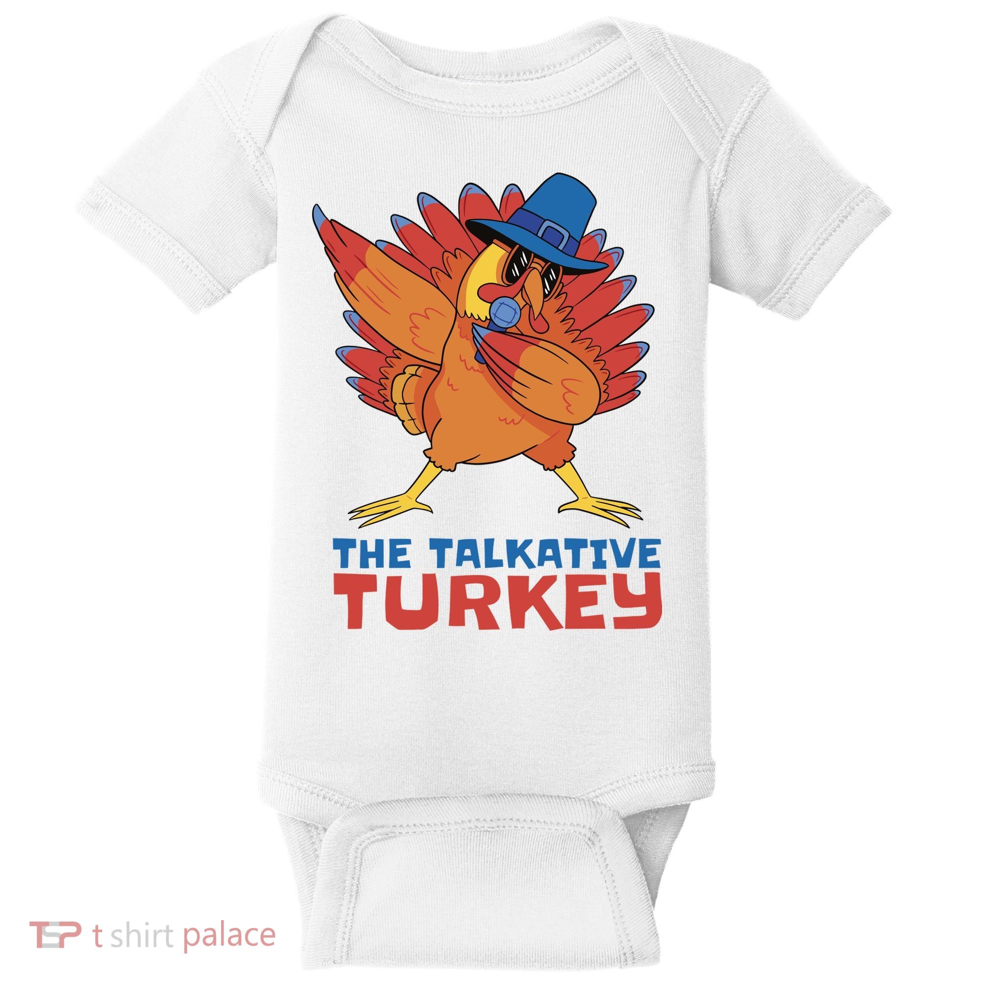 The Talkative Turkey Funny Thanksgiving Baby Bodysuit